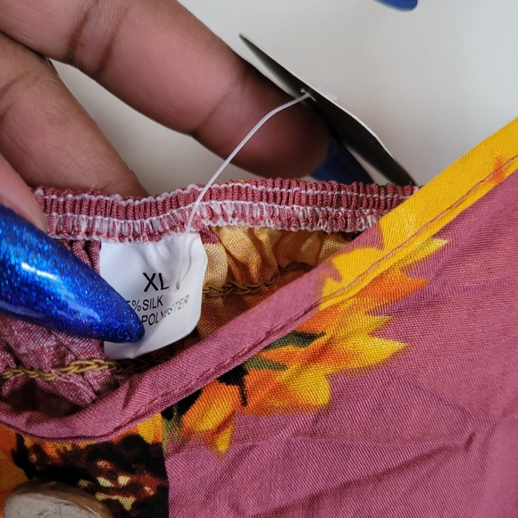 J & W Midi DRESS XL — Blush Pink Sunflower w/ POCKETS-ALSO HAVE IN WHITE - Picture 4 of 7